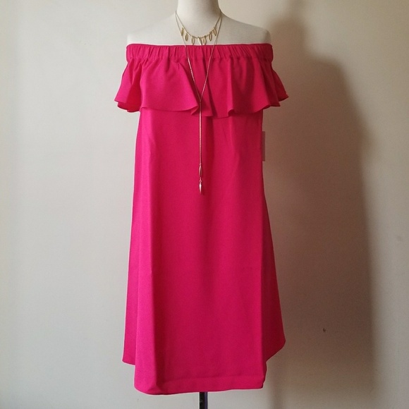 Chelsea28 Off the Shoulder Crepe Dress - Picture 1 of 6